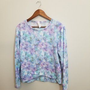 Juniors Blue Tie Dye Long Sleeve SweatShirt